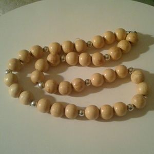 Wooden Round Beaded Necklace